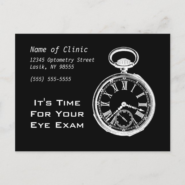Carte Postale Examen Oeil Rendez-vous Reminder Pocket Watch (Devant)