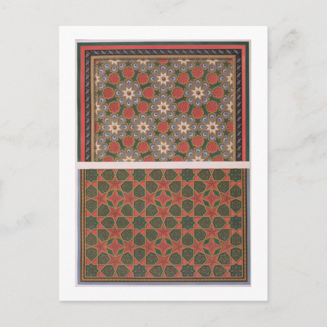 Carte Postale Examples of ceiling decorations, from 'Arab Art (Devant)