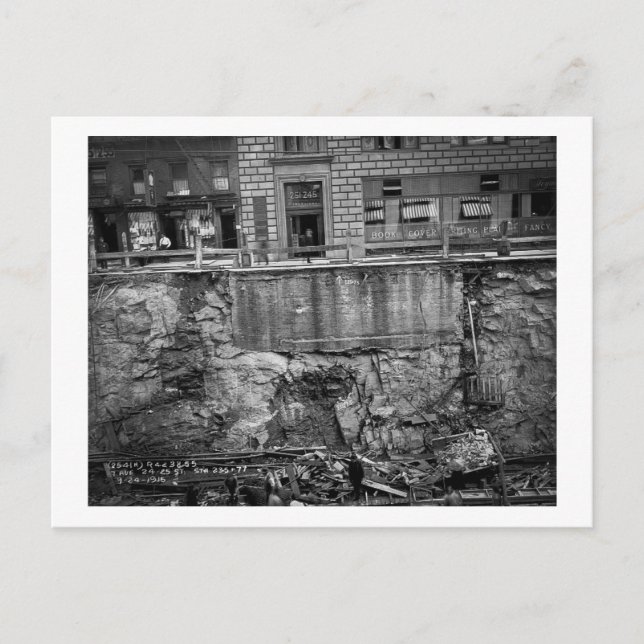 Carte Postale Excavation du métro Septième Avenue et 24-25e Rues (Devant)