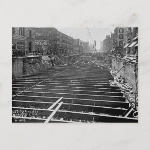 Carte Postale Excavation du métro Septième avenue New York City 