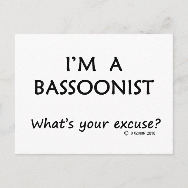 Carte Postale Excuse bassooniste (Devant)