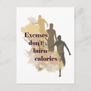Carte Postale Excuses Calories Citation de fitness inspirationne