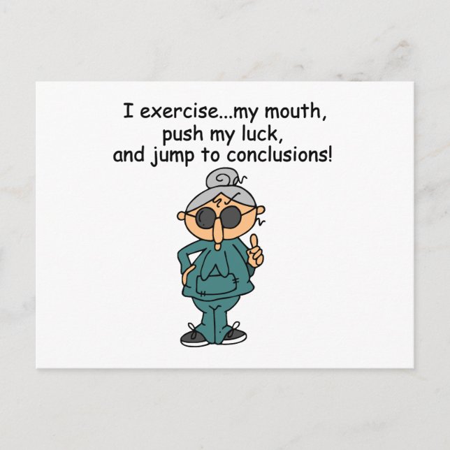 Carte Postale Exercice, Push, Jump Humour (Devant)