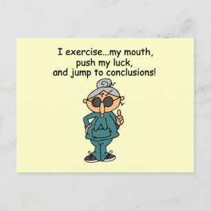 Carte Postale Exercice, Push, Jump Humour