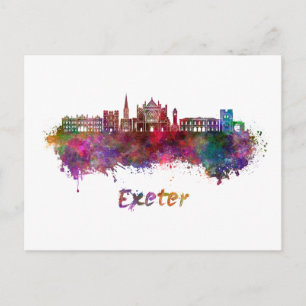 Carte Postale Exeter skyline in watercolor