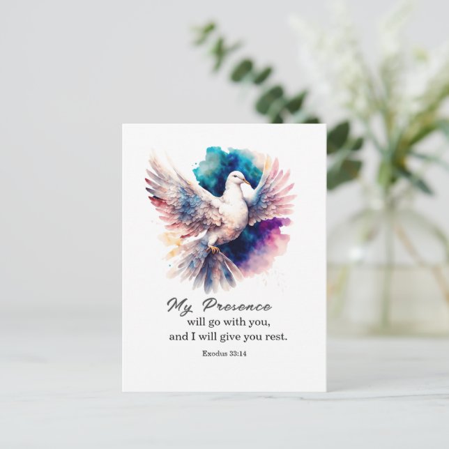 Carte Postale Exode 33:14 Ma présence ira avec vous la Bible (Debout devant)