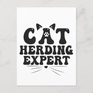 Carte Postale Expert drôle de troupeau de chats humoristique ama