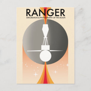 Carte Postale Exploration Ranger et photographie de la Lune