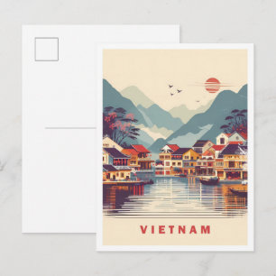 Carte Postale Explorer l'illustration de voyage vintage du Vietn