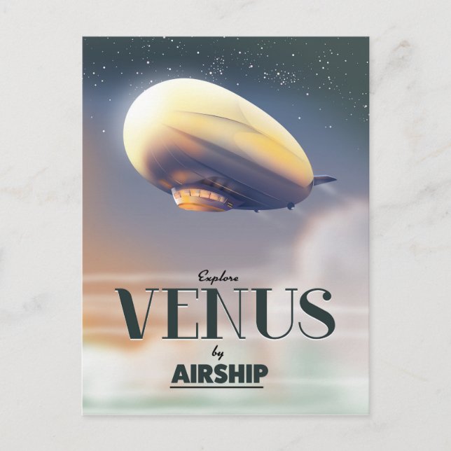 Carte Postale Explorer Vénus en dirigeable (Devant)