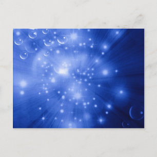Carte Postale Explosion de Galaxie Bleu Cobalt