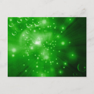 Carte Postale Explosion de galaxie vert citron