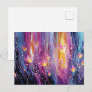 Carte Postale Explosion florale lumineuse abstraite