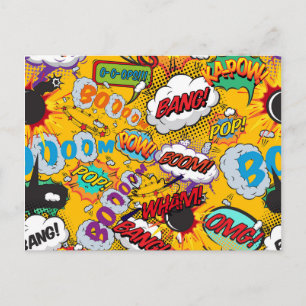 Carte Postale Explosions de l'art Pop de Bande Dessinée Rétro Am