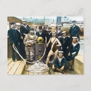 Carte Postale Exposition de la Marine royale 1891 Plongeur Hardh