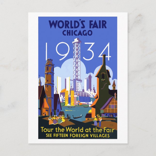 Carte Postale Exposition universelle de Chicago de 1934 (Devant)