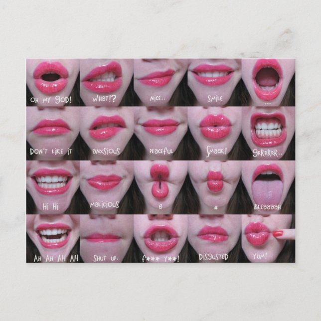 Carte Postale expressions de bouche (Devant)