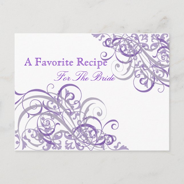 Carte Postale Exquise Baroque Purple Fête des mariées Recette Ca (Devant)