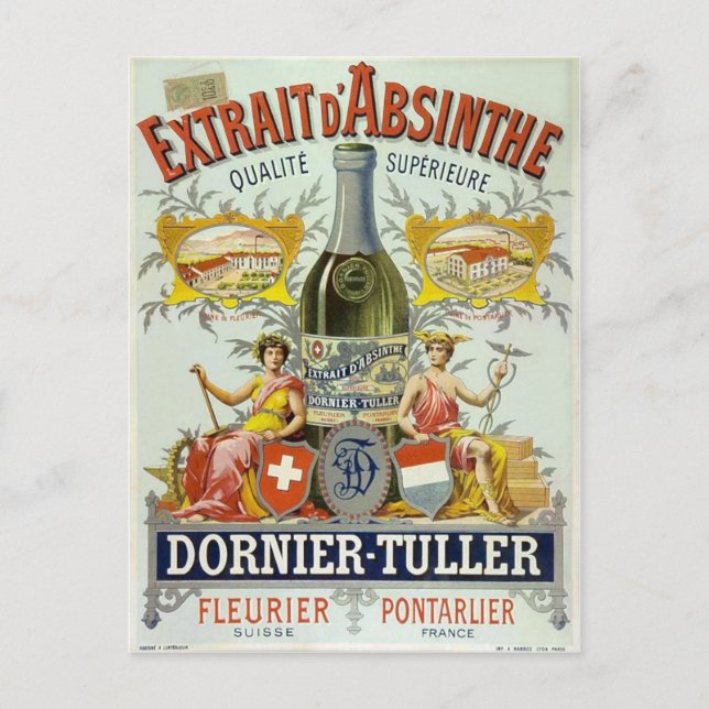 Carte Postale Extrait d'Absinthe Poster Art (Devant)