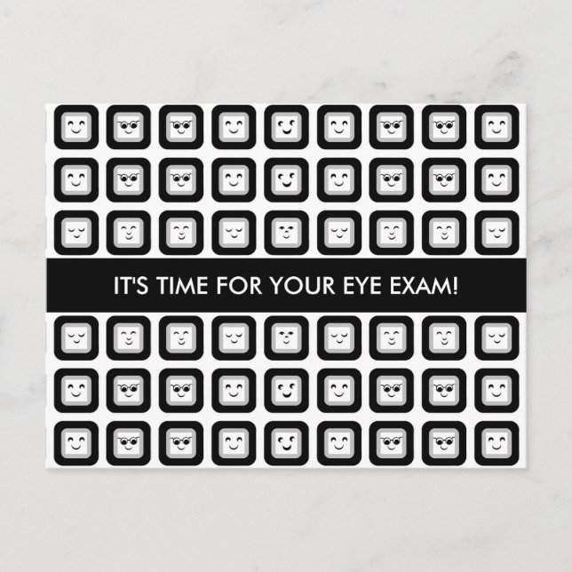 Carte Postale Eye Examen Rendez-vous Rappel Visages modernes Lun (Devant)