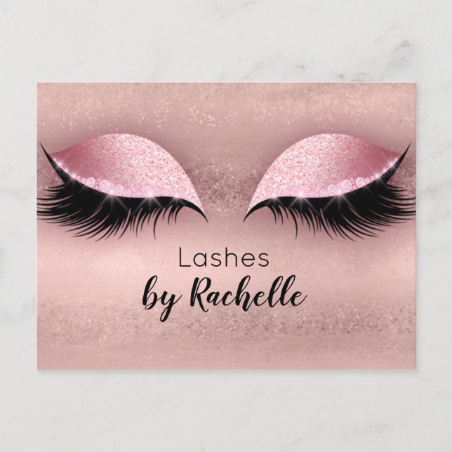 Carte Postale Eyelash Lashes Maquillage rose (Devant)