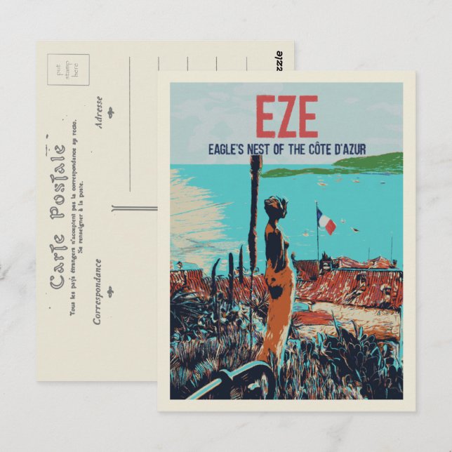 Carte Postale Eze village Côte d'Azur France, méditerranéenne (Devant / Derrière)