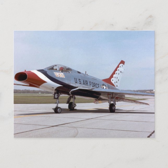 Carte Postale F-100D NORTH AMERICAN Super Saber USAF THUNDERBIRD (Devant)