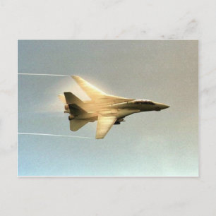 CARTE POSTALE F-14 TOMCAT AVEC DE LA VAPEUR