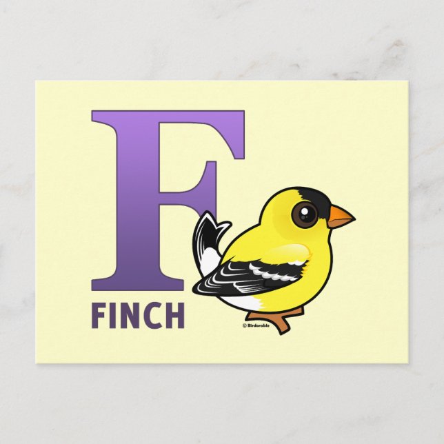 Carte Postale F est pour Finch (Devant)