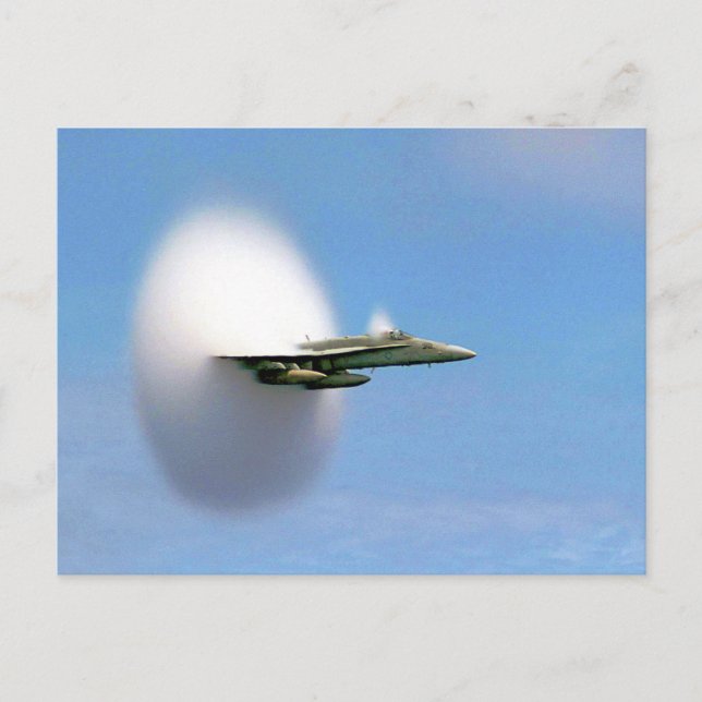 Carte Postale FA-18 Hornet Breaking Sound Barrier (Devant)