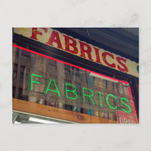 Carte Postale Fabric Store Neon Sign Garment District New York