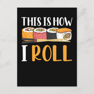 Carte Postale Fabricant de Sushi Drôle Maki de Nourriture Japona