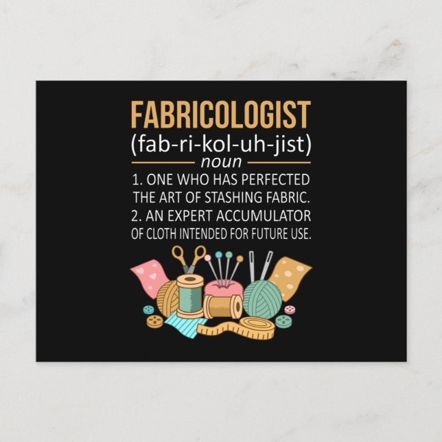 Carte Postale Fabricologiste Faits Quilter Quilting Sewer (Devant)