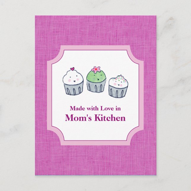 Carte Postale Fabriqué avec amour (Devant)