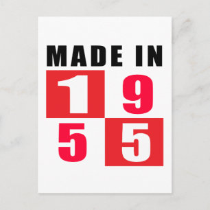 Carte Postale Fabriqué En 1955 Designs Anniversaires