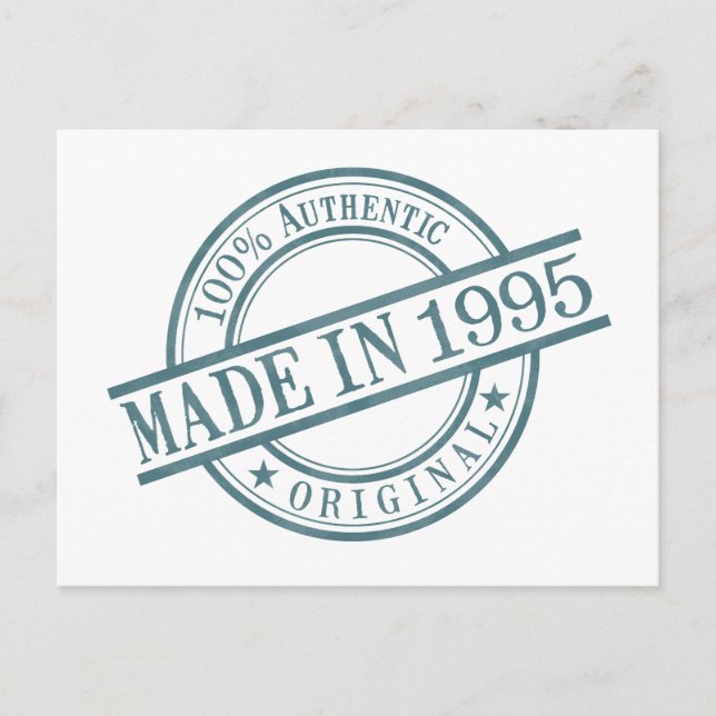Carte Postale Fabriqué en 1995 Logo de tampon en caoutchouc de l (Devant)
