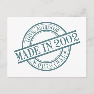 Carte Postale Fabriqué en 2002 Anniversaire en caoutchouc Logo