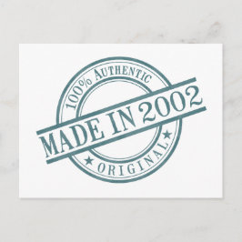 Carte Postale Fabriqué en 2002 Logo de tampon en caoutchouc de l