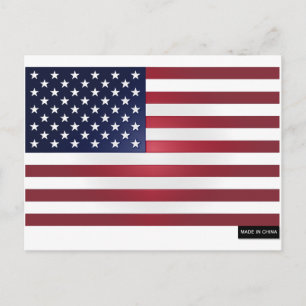 Carte Postale Fabriqué en Chine - Drapeau américain