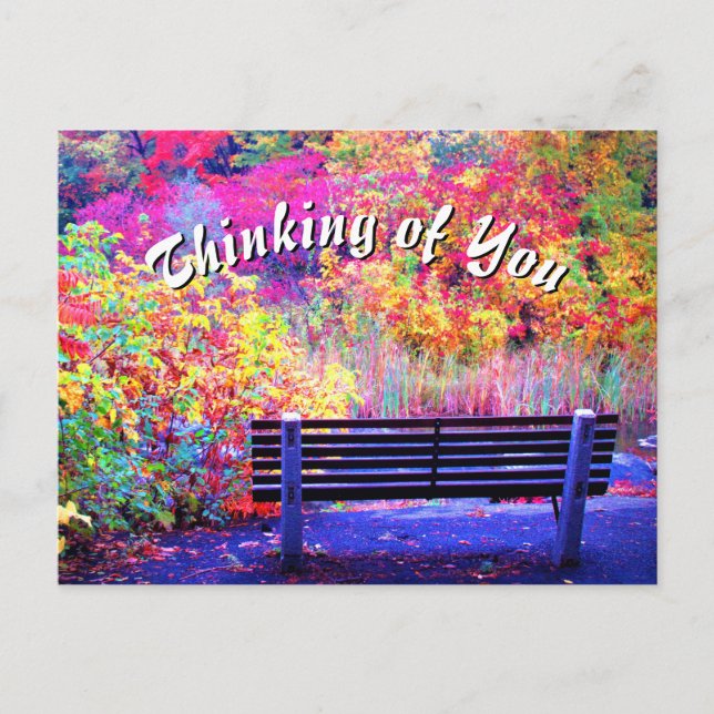 Carte Postale Fabulous Fall Colours Bench Automne Feuilles Pitto (Devant)