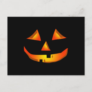 Carte Postale Face Citrouille mignon Halloween Jack-o'-lantern