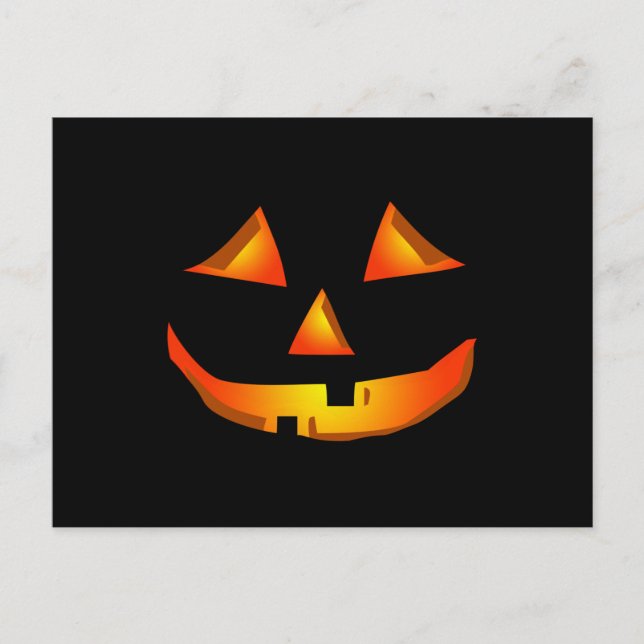 Carte Postale Face Citrouille mignon Halloween Jack-o'-lantern (Devant)