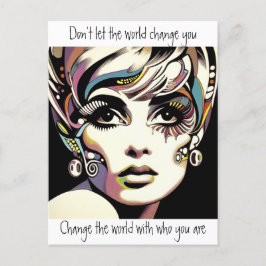 Carte Postale Face et citation des années 60 rétro