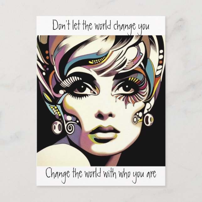 Carte Postale Face et citation des années 60 rétro (Devant)