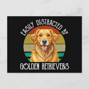 Carte Postale Facilement Distrait Par Les Golden Retrievers