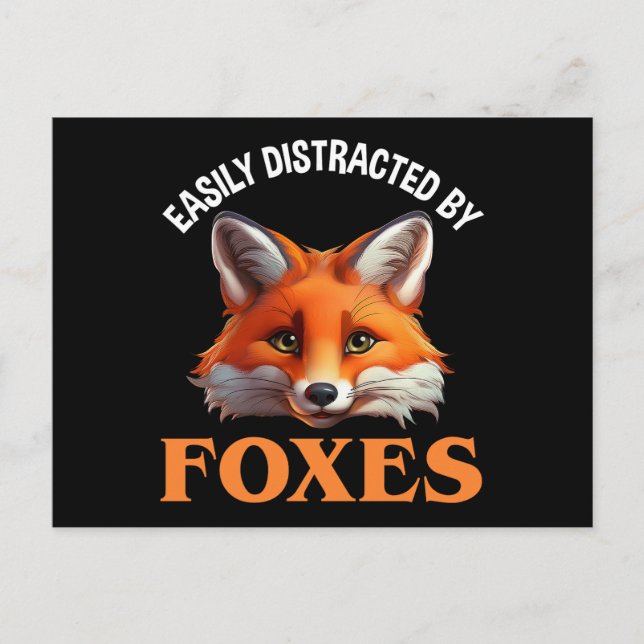 Carte Postale Facilement Distrait Par Les Renards (Devant)
