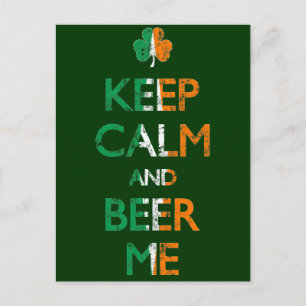 Carte Postale Faded Keep Calm And Beer Me St Patrick's Day