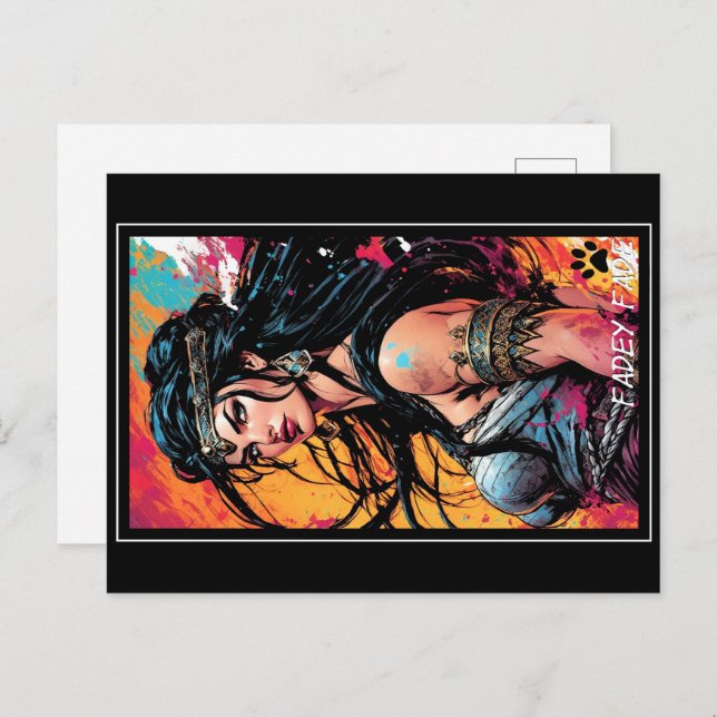 Carte Postale Fadey Barbarian Comic Style 01 (Devant / Derrière)