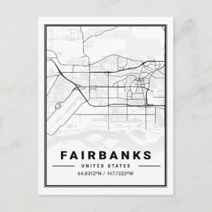 Carte Postale Fairbanks Alaska USA Travel City Plan