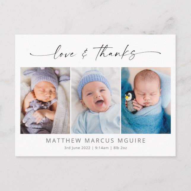 Carte Postale Faire annonce de naissance, amour et remerciements (Devant)